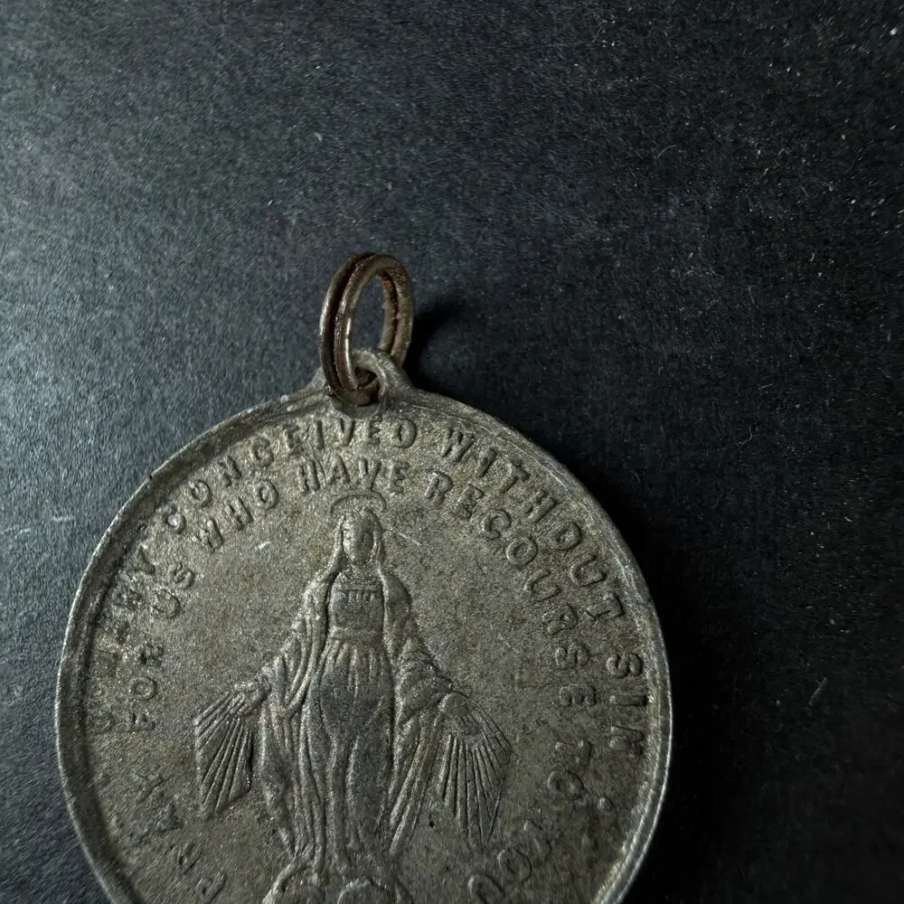 1830 antique Medal O Mary Conceived Without Sin pray for us who have recourse
